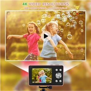 VITALUXE Digital Camera, 4K Kids Camera 13MP Point and Shoot Digital Cameras with 32GB SD Card 16X Zoom, 2.83'' Portable Vintage Small Camera for Teens Students Kids Boys Girls Adults Beginner(Pink)
