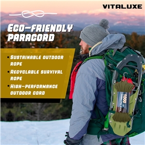 VITALUXE 1000Ib Paracord Rope, Tactical Parachute Cord with 12 Triple Strands, Heavy Duty Survival Gear for Camping, Hiking, Ideal for Bracelets, Lanyards, Diameter: 4MM, Army green