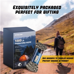 VITALUXE 1000Ib Paracord Rope, Tactical Parachute Cord with 12 Triple Strands, Heavy Duty Survival Gear for Camping, Hiking, Ideal for Bracelets, Lanyards, Diameter: 4MM, Forest Camo