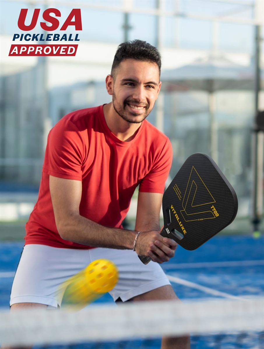 USAP Approved, Carbon Fiber Pickleball Paddle, Edgeless T700+3K Textured Carbon Friction Surface，Thermoformed Pickleball Paddle with Aerodynamic Design Used for tournaments,  Control