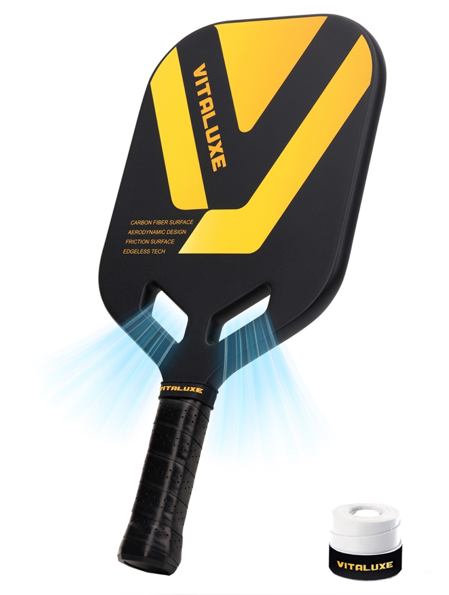 USAP Approved, Carbon Fiber Pickleball Paddle, Edgeless T700+3K Textured Carbon Friction Surface，Thermoformed Pickleball Paddle with Aerodynamic Design Used for tournaments, Power & Control & Spin Max, USAP Approved
