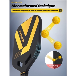 USAP Approved, Carbon Fiber Pickleball Paddle, Edgeless T700+3K Textured Carbon Friction Surface，Thermoformed Pickleball Paddle with Aerodynamic Design Used for tournaments, Power & Control & Spin Max, USAP Approved