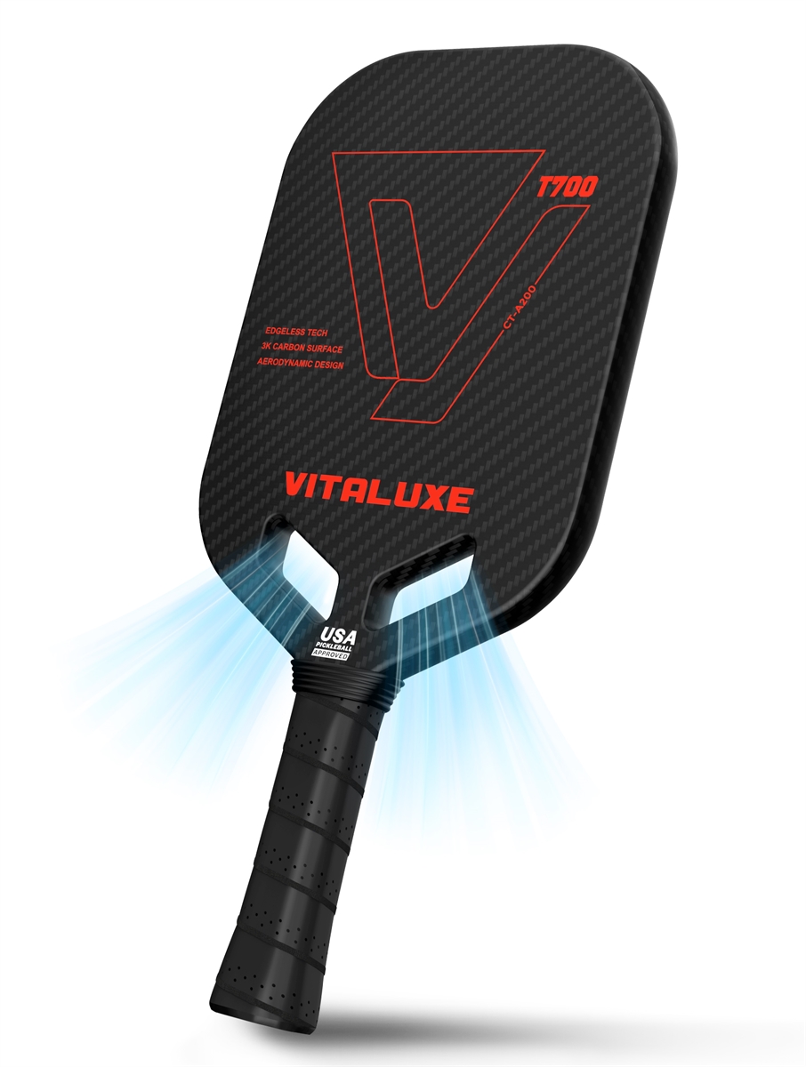 USAP Approved, Carbon Fiber Pickleball Paddle, Edgeless T700+3K Textured Carbon Friction Surface，Thermoformed Pickleball Paddle with Aerodynamic Design Used for tournaments, Power & Control & Spin Max, USAP Approved