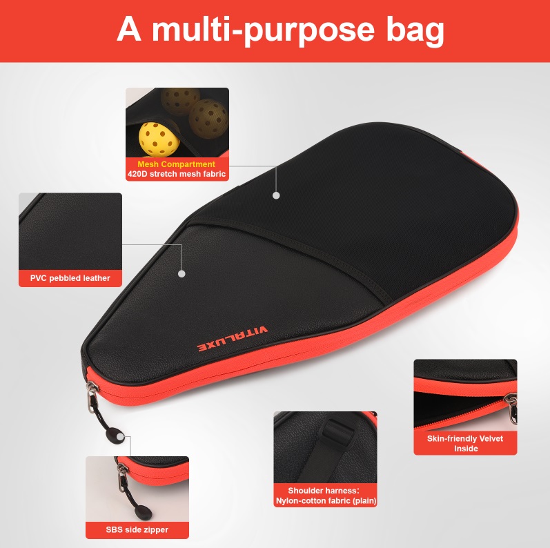 Pickleball Bag, Pickleball Paddle Cover/Case, Universal Size, Accessory for Gift, Compatible with USAPA Standard Rackets for Men & Women