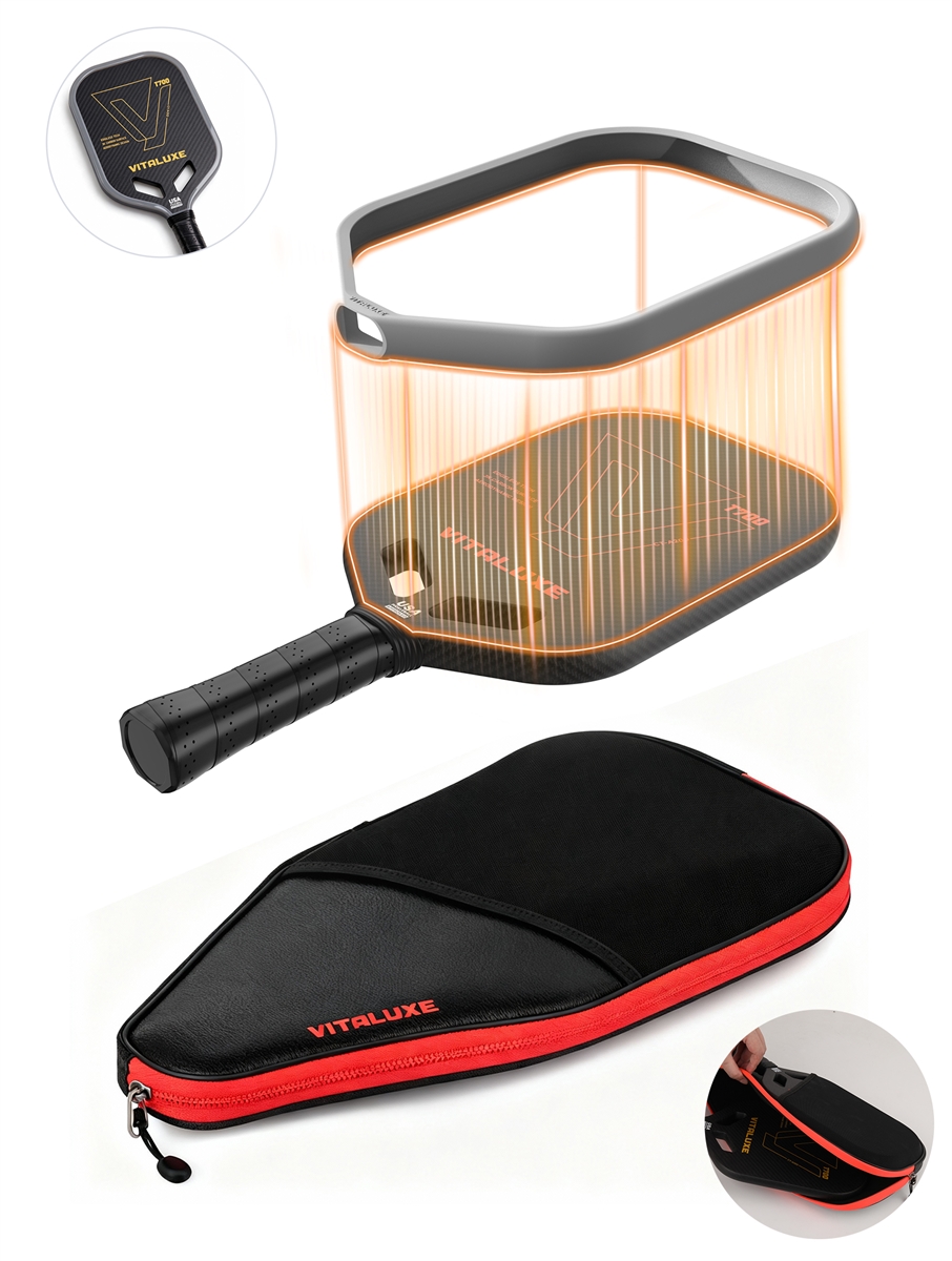 USAP Approved, Carbon Fiber Edgeless Pickleball Paddle，Exclusively Designed Weighting and Protection Edge Tape 2 Pack | Bag, power